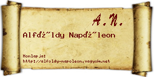 Alföldy Napóleon névjegykártya